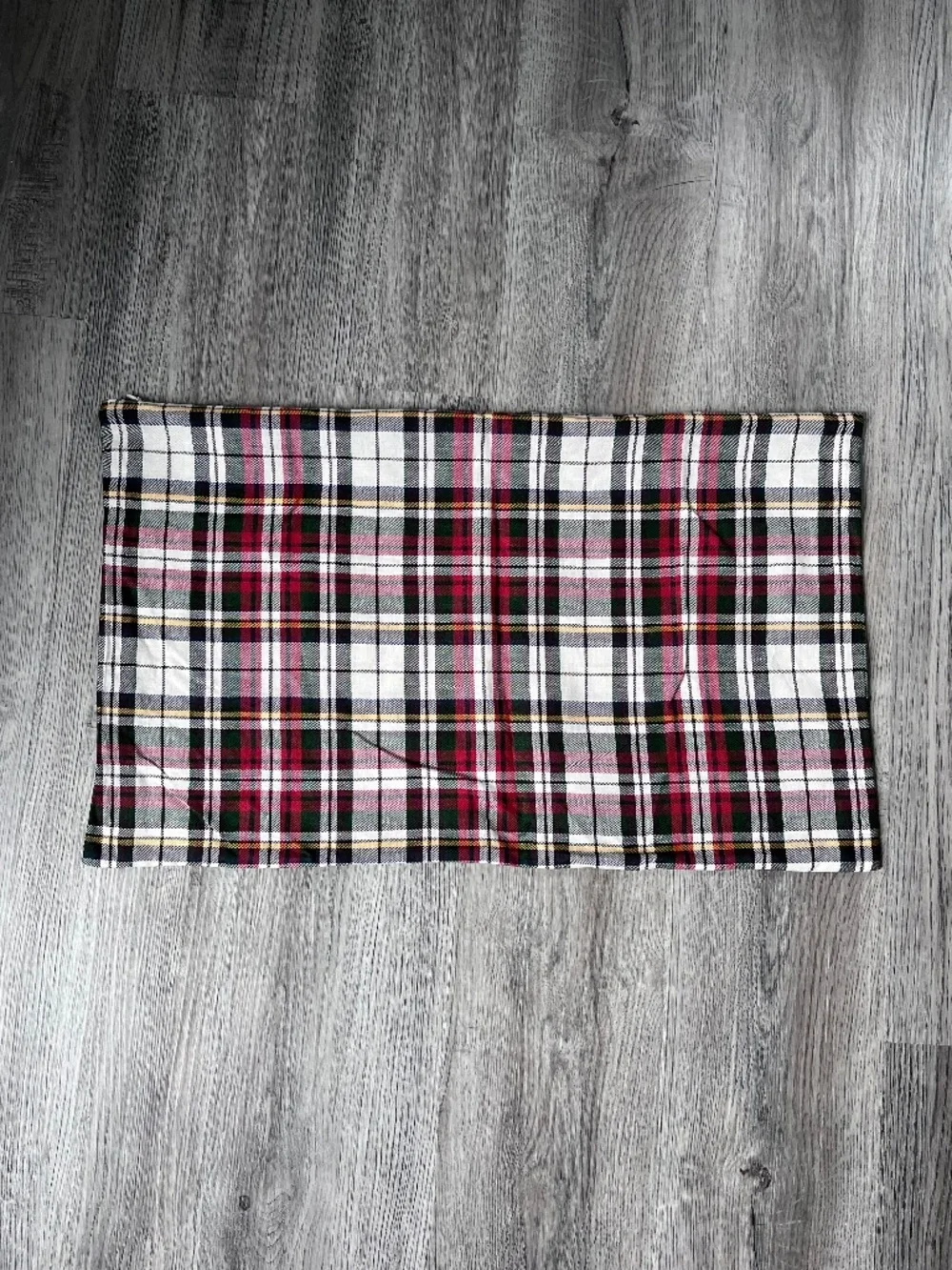 Pottery Barn Lumbar Pillow Cover Sham Cotton Linen Tartan Plaid 16 x 26